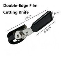 Outil professionnel double lame en alliage d'aluminium pour films de fenêtre à direction de coupe modifiable et protection de carrosserie en vinyle