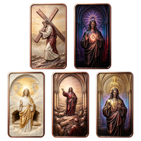 Vente en gros : Lingot de cuivre pur .999, 1 once, avec relief religieux de Jésus rouge, pour collection et cadeau de foi