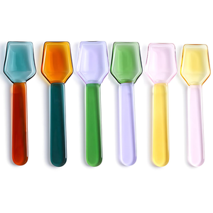 Custom Colorful Borosilicate Glass Yogurt Green Pink Disposable Ice Cream <b>Spoon</b> Long Handle Stirring <b>Coffee</b> <b>Spoon</b> Dessert - Product Image 1