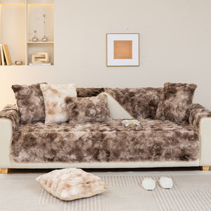 Coussin de canapé en mousse pelucheuse colorée, résistant à la saleté, chaud, pour l'automne et l'hiver, doux, épais, antidérapant, en polaire de lapin à bulles, housses de canapé - Product Image 1