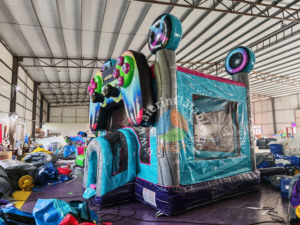 Castillo Inflable Comercial con Temática de <span class=keywords><strong>Videojuegos</strong></span>, con Tobogán y Pista de Obstáculos Inflable para Alquiler en Fiestas Infantiles - Product Image 3