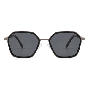 Lunettes de soleil rectangulaires à monture intégrale, monture noire, verres foncés, unisexe, adulte, protection solaire UV400 - Product Image 5