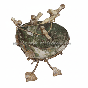 ของตกแต่งบ้านแบบดั้งเดิมชามสำหรับนกสีน้ำตาลมันวาวของตกแต่งโคมไฟเหล็กและของตกแต่งเทศกาล - Product Image 1