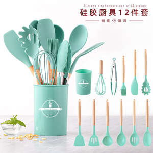 Productos de Silicona Nuevos al por Mayor, Accesorios para el Hogar y la Cocina, 12 Piezas de Utensilios de Cocina Resistentes al Calor, Juego de Espátulas de Cocina Económicas - Product Image 6