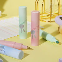 Surligneurs fluorescents de haute qualité, protection oculaire, motifs mignons, lot de 4 couleurs