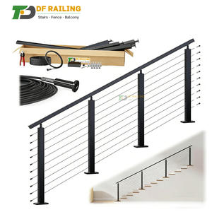 DF верхний нержавеющий кованый настил кабельный трос перила балюстрада перила системы для наружного балкона Лестничные Поручни - Product Image 2