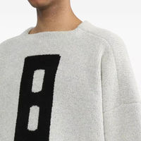 Pulls pour hommes en laine et nylon, tricotés, avec logo personnalisé, design jacquard 12gg, coupe ample, par des fabricants de pulls