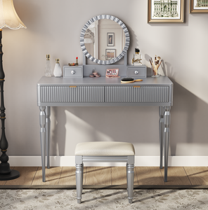 Modern Wooden Dresser with Mirror Factory Wholesale for Bedroom or Living Room for Hotel Use Feature Storage <b>Vanity</b> <b>Table</b> - Product Image 3