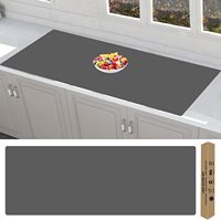 Tapis de table de cuisine en silicone grande taille FDA, tapis de séchage de vaisselle en silicone tapis de comptoir de cuisine résistant à la chaleur, personnalisé n'importe quelle taille