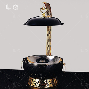 8.0L Stainless Steel Food Warmer for Hotel Weddings Banquets Gold Round <strong>Chafing</strong> <strong>Dish</strong> Ceramic Material Electric Gas Power Source - Product Image 3