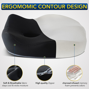 人間工学に基づいた尾骨用オフィスチェア、腰椎枕とシートクッション、長時間座るための整形外科用メモリーフォーム、車椅子と車のシートカバー - Product Image 4