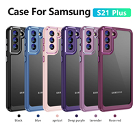 Étui de téléphone en acrylique 2 en 1 S21 Plus Design professionnel Cadre d'objectif amélioré Boutons en métal pressés Charge sans fil Antichoc