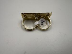 Anillo de Dos Dedos con Diseño de Billetes de $100, Chapado en Oro de 14K, Latón, 100% Cobre Puro Fundido, Regalo de Boda para Hombres, Mujeres, Unisex - Product Image 6