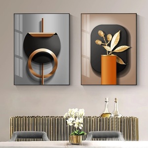 Décoration murale moderne et luxueuse de salon Art botanique doré Impressions sur toile Visualisations 3D Photos Supports Papier de base - Product Image 4