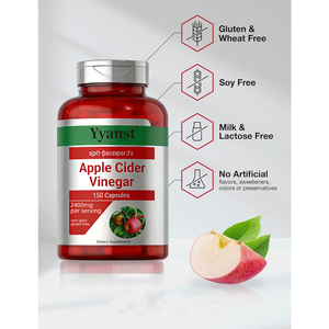 แคปซูลน้ำส้มสายชูหมักแอปเปิ้ลสมุนไพรคุณภาพสูง แบรนด์ส่วนตัว ช่วยทำความสะอาดร่างกาย ระบบย่อยอาหาร และควบคุมน้ำหนัก - Product Image 2