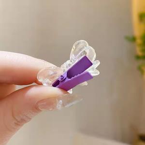 QianJin прозрачный и красочный галстук-бабочка маленькая заколка для волос с универсальной челкой и ломаными заколками для волос - Product Image 6