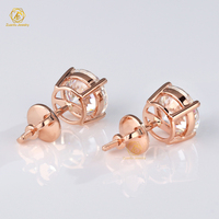 Prix de gros Certificat IGI Or 14K 18K Diamants de laboratoire CVD HPHT 0.5CT 1CT 2CT Clous d'oreilles à visser
