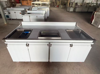 Table de bar à eau en acier inoxydable 201 de qualité professionnelle, capacité de charge de 500 kg/m, avec réservoirs d'eau doubles et bac à glace pour cuisine commerciale