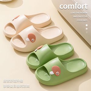 Sandales d'intérieur pour femmes à semelle épaisse, bout ouvert, légères, souples, respirantes, antidérapantes, pantoufles de bain, tendance mode dessin animé - Product Image 2