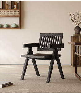 Nuevo producto <span class=keywords><strong>2025</strong></span> Silla de comedor con patas K de madera de goma, estilo minimalista moderno adecuado para muebles de comedor de sala de estar - Product Image 2