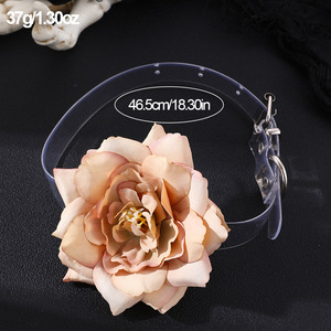 Kalung Bunga Prancis Model Terbaru 2024, Kalung Bunga Boho Besar, Kalung Choker Transparan, Kalung Leher - Product Image 6