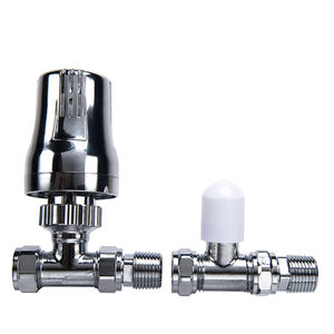 Tête <span class=keywords><strong>de</strong></span> vanne <span class=keywords><strong>de</strong></span> <span class=keywords><strong>radiateur</strong></span> thermostatique Keymark et vanne droite en laiton chromé poli EN215 - Product Image 1