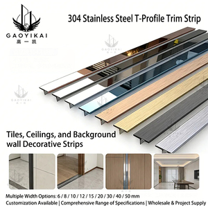 <span class=keywords><strong>Profilé</strong></span> d'angle décoratif en acier inoxydable, profil en T en métal, garniture de bordure de <span class=keywords><strong>carrelage</strong></span>, accessoires pour <span class=keywords><strong>carrelage</strong></span> et meubles - Product Image 2