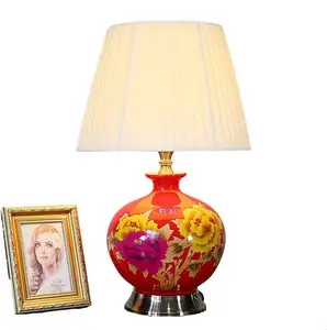 现代客厅瓷器装饰仿古中国批发床边豪华陶瓷家居装饰台灯
