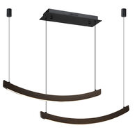 Lustre suspendu personnalisé en noyer, style nordique moderne, pour restaurant, îlot de cuisine, salon - Grande vente