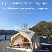 Grande tente de camping gonflable 4 saisons, design modulaire avec colonnes d'air en PVC ignifuge et tissu en coton TC anti-moisissure