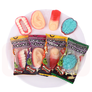 Holeywood 3D gommeux Halloween blague mixte bonbons Halal aromatisés aux fruits 342g boîte oreille doigt <span class=keywords><strong>bouche</strong></span> cerveau goût sucré <span class=keywords><strong>sucre</strong></span> bonbons - Product Image 2