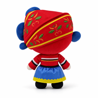 Vêtements de poupée mascotte en peluche de style ethnique personnalisé, avec foulard brodé, chemisier et jupe, pour habillage de jouets en peluche de personnages culturels