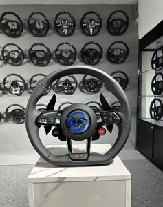 Volant <span class=keywords><strong>Audi</strong></span> <span class=keywords><strong>RS</strong></span> en fibre de carbone et Alcantara avec surpiqûres rouges A3/A4/A5/A6/A7/Q3/Q5/Q7 - Product Image 1