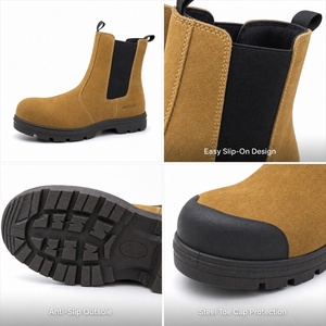 AIMVVSEC Men <strong>Women</strong> ESD Anti-Static Safety Shoes <strong>Steel</strong> <strong>Toe</strong> <strong>Cap</strong> Slip On Leather Work <strong>Boots</strong> for Construction Factory Custom Logo - Product Image 6