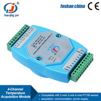Module d'acquisition de température 4 canaux Huaqingjun PT100, protocole MODBUS RTU, résistance thermique pour sonde de température PT100