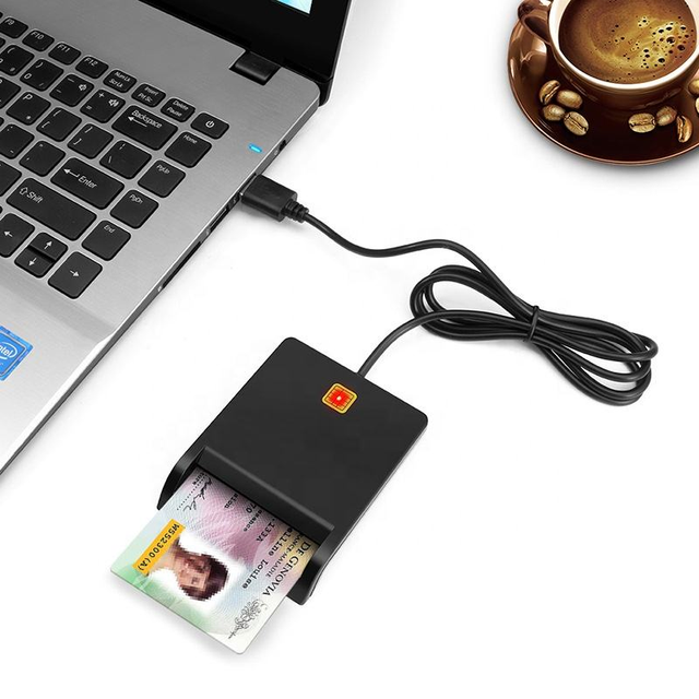 TUTI USB 2.0 Smart Card Reader Card ICID EMV Card Reader for for Bank Windows 7 8 10 Linux OS