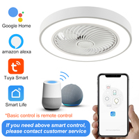Ventilateur de plafond moderne multicolore avec éclairage LED à intensité variable, 5 pales, CRI 90 élevé, télécommande pour chambre à coucher