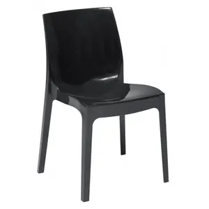 Chaise de jardin en polypropylène Ice - Mobilier d'extérieur contemporain et durable de couleur anthracite - Product Image 1