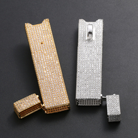 Pendentif briquet hip-hop chrétien plaqué or 18 carats en alliage de cuivre avec zircon, collier et pendentif pour homme