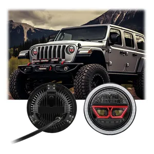 High Low Beam 5/7 Inch Round Led Headlight For Jeep Wrangler Harley Offroad Car Waterproof Led Headlight With Drl