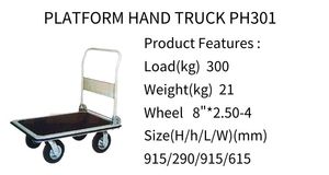 150kg 300kg de charge industrielle en plastique robuste pliable plate-forme chariot à main chariot chariot utilitaire camion - Product Image 2