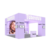 Stand d'exposition modulaire portable 20x20 en aluminium avec étagères en tissu SEG rétroéclairées pour la publicité