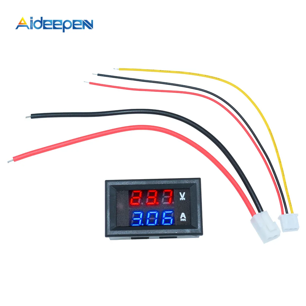 Digital Voltmeter Ammeter DC 100V 10A Panel Amp Voltage Current Meter Tester 0.56" Blue Red Dual LED Display 2 Color