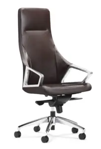 Ergonomic Conference Chair High Quality Modern Design American Work Long Back Ergonomic Computer Coffee Real Cow Leather Conference Room Office Chair