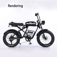 Vélo de montagne électrique élégant et léger avec pneus larges 20x4.0, cadre en acier, autonomie de 65 km, idéal pour la plage, la neige et les terrains accidentés