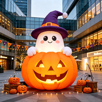 Décoration gonflable géante de chat noir et citrouille pour Halloween, en tissu Oxford résistant à l'eau, durable pour l'extérieur, la cour, le jardin, les fêtes et les événements