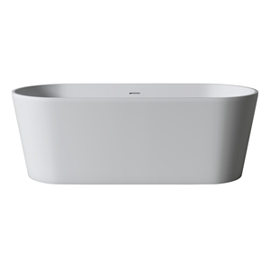 Baignoire en surface solide pour projet hôtelier, avec drain et trop-plein, pour baignoires isolantes thermiquement gris clair et hôtels - Product Image 1