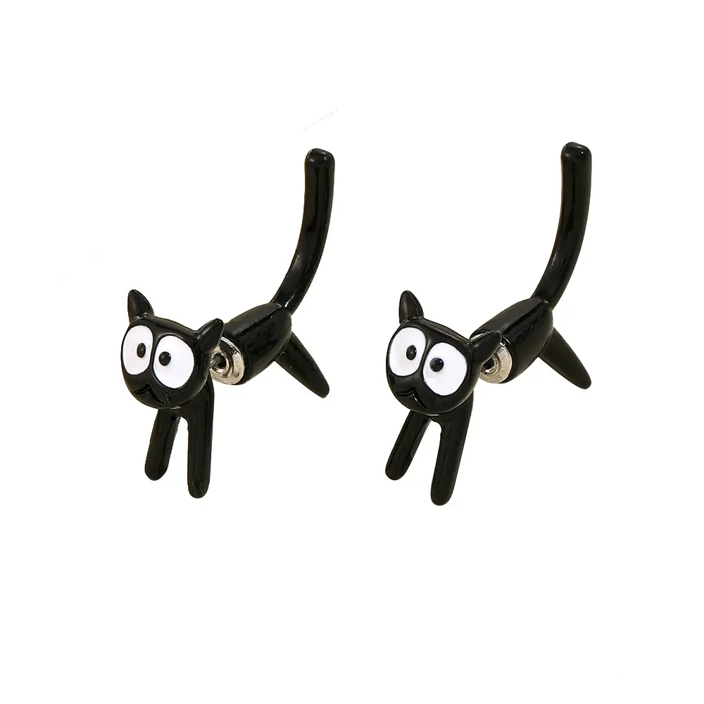 Punk Jewelry Pet 3D Animal Cat Shaped Earrings For Women Cartoon Animal Stud Earrings
