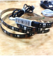 Bande LED RGB SMD5050 5V, étanche IP65, découpable, contrôleur USB, carte PVC 8mm, puces IC Epistar, télécommande dimmable