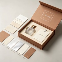 Boîtes cadeaux de luxe pour parfums avec logo personnalisé, en carton rigide brun magnétique, avec insert en tissu doux pour parfum